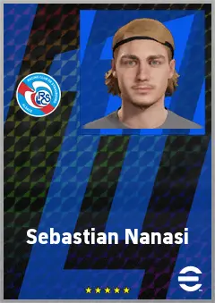 Sebastian Nanasi eFootball 2026 player card, 73 OVR LMF