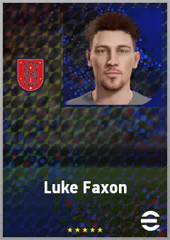 Luke Faxon eFootball 2026 player card, 62 OVR GK