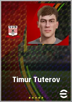 Timur Tuterov eFootball 2026 player card, 61 OVR CF
