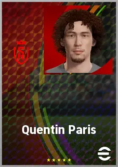 Quentin Paris eFootball 2026 player card, 63 OVR CF