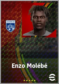 Enzo Molébé eFootball 2026 player card, 64 OVR CF