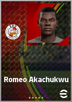 Romeo Akachukwu eFootball 2026 player card, 67 OVR AMF