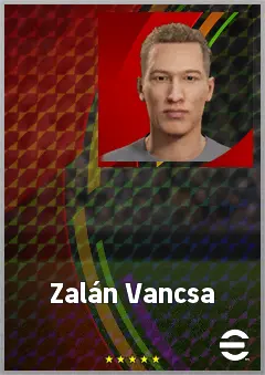 Zalán Vancsa eFootball 2026 player card, 67 OVR LWF