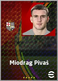 Miodrag Pivaš eFootball 2026 player card, 64 OVR CB
