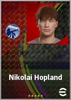 Nikolai Hopland eFootball 2026 player card, 65 OVR CB