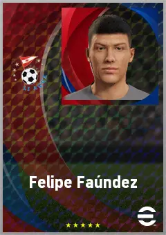 Felipe Faúndez eFootball 2026 player card, 65 OVR RB