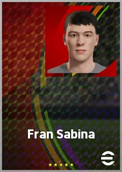 Fran Sabina eFootball 2026 player card, 63 OVR CF