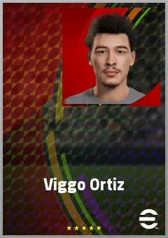 Viggo Ortiz eFootball 2026 player card, 61 OVR AMF