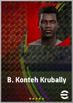 B. Konteh Krubally eFootball 2026 player card, 62 OVR CB