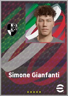 Simone Gianfanti eFootball 2026 player card, 62 OVR GK