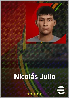 Nicolás Julio eFootball 2026 player card, 64 OVR RWF
