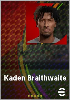 Kaden Braithwaite eFootball 2026 player card, 66 OVR CB