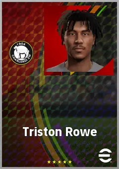 Triston Rowe eFootball 2026 player card, 68 OVR RB