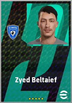 Zyed Beltaief eFootball 2026 player card, 63 OVR RWF