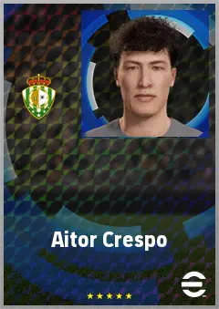Aitor Crespo eFootball 2026 player card, 62 OVR CB