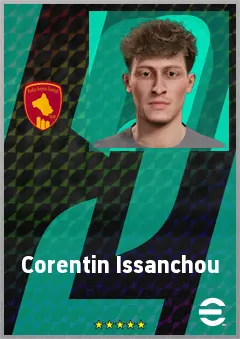 Corentin Issanchou eFootball 2026 player card, 61 OVR AMF