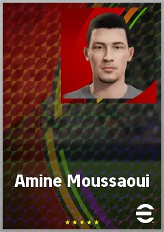 Amine Moussaoui eFootball 2026 player card, 62 OVR CF