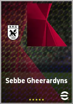 Sebbe Gheerardyns eFootball 2026 player card, 61 OVR CB