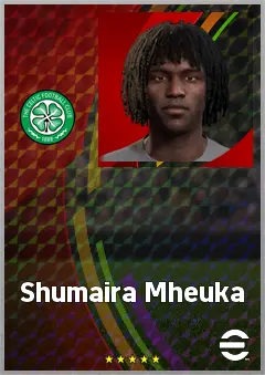 Shumaira Mheuka eFootball 2026 player card, 67 OVR CF