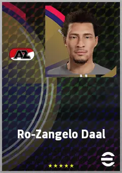 Ro-Zangelo Daal eFootball 2026 player card, 66 OVR LWF