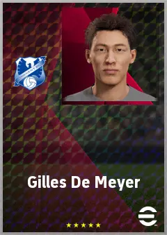 Gilles De Meyer eFootball 2026 player card, 65 OVR RB