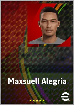 Maxsuell Alegria eFootball 2026 player card, 66 OVR LWF