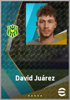David Juárez eFootball 2026 player card, 62 OVR RWF