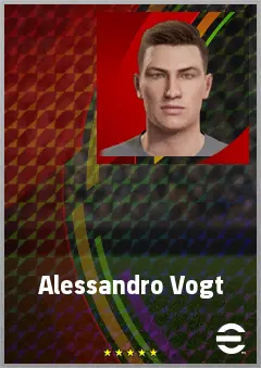 Alessandro Vogt eFootball 2026 player card, 71 OVR CF