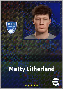 Matty Litherland eFootball 2026 player card, 61 OVR CB