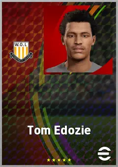Tom Edozie eFootball 2026 player card, 65 OVR LWF