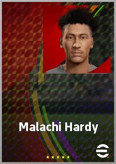 Malachi Hardy eFootball 2026 player card, 62 OVR CB