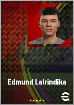 Edmund Lalrindika eFootball 2026 player card, 63 OVR CF