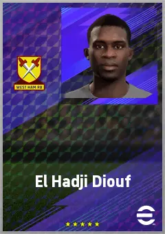 El Hadji Diouf eFootball 2026 player card, 75 OVR LB