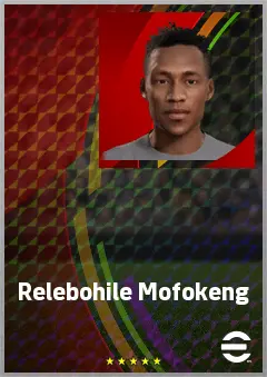 Relebohile Mofokeng eFootball 2026 player card, 70 OVR LWF