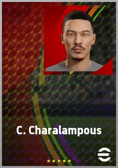 C. Charalampous eFootball 2026 player card, 70 OVR CMF