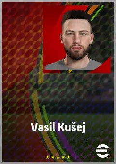 Vasil Kušej eFootball 2026 player card, 70 OVR LWF