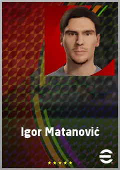 Igor Matanović eFootball 2026 player card, 71 OVR CF