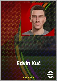 Edvin Kuč eFootball 2026 player card, 66 OVR CMF