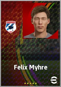 Felix Myhre eFootball 2026 player card, 71 OVR CMF