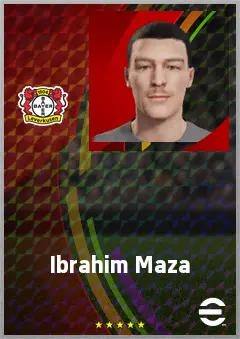 Ibrahim Maza eFootball 2026 player card, 72 OVR CF