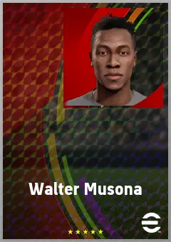 Walter Musona eFootball 2026 player card, 66 OVR LWF