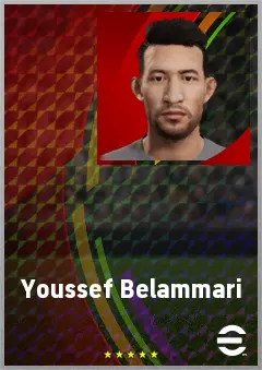 Youssef Belammari eFootball 2026 player card, 71 OVR LB