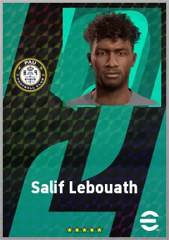 Salif Lebouath eFootball 2026 player card, 62 OVR RWF