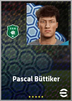 Pascal Büttiker eFootball 2026 player card, 60 OVR CB