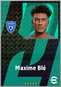 Maxime Blé eFootball 2026 player card, 62 OVR CF