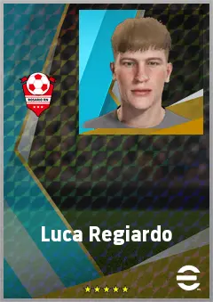 Luca Regiardo eFootball 2026 player card, 70 OVR CMF