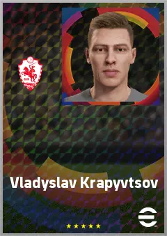 Vladyslav Krapyvtsov eFootball 2026 player card, 66 OVR GK