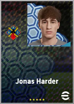 Jonas Harder eFootball 2026 player card, 62 OVR DMF