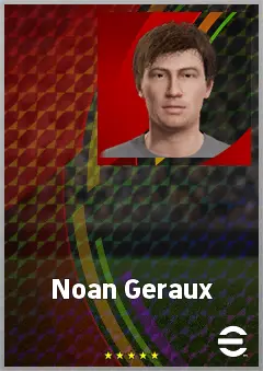 Noan Geraux eFootball 2026 player card, 62 OVR AMF