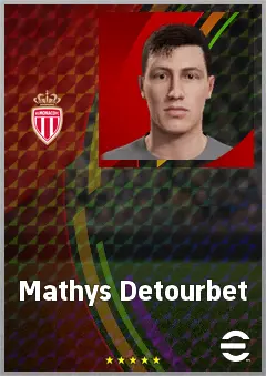 Mathys Detourbet eFootball 2026 player card, 69 OVR LWF